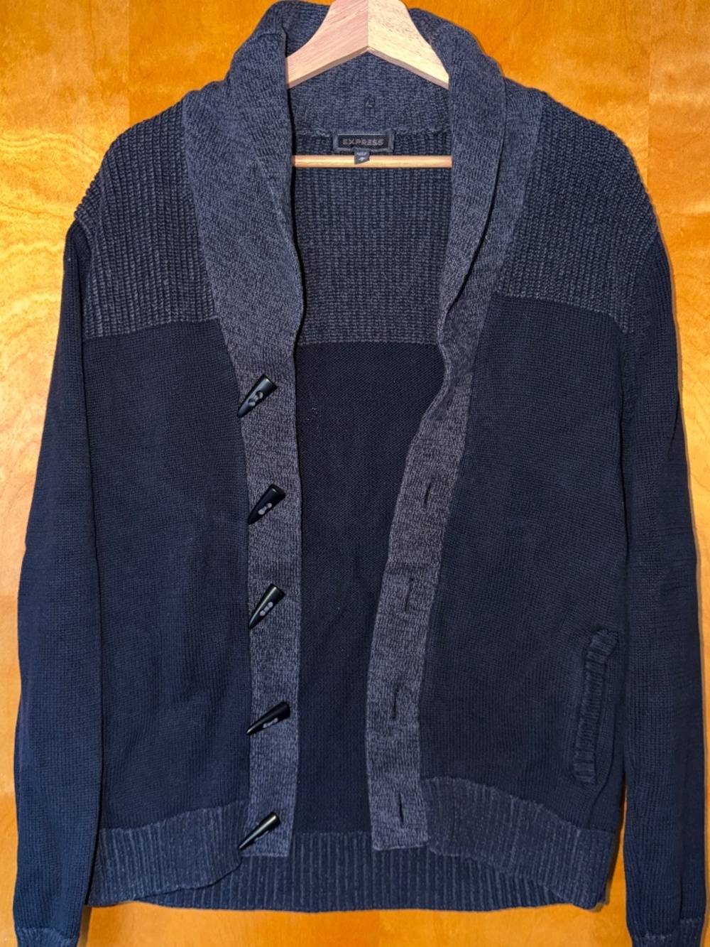 Express Men’s Medium Grey & Black Cardigan
